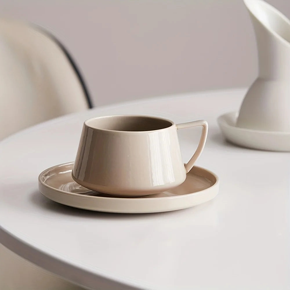 Ceramic Coffee Cup and Saucer Set